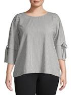 Calvin Klein Plus Flare-sleeve Seersucker Top