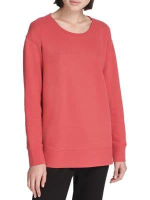 Donna Karan Active Poppy Cotton & Fleece Sweater
