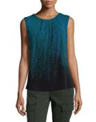 Karl Lagerfeld Suits Sleeveless Foldover Neck Knit Top