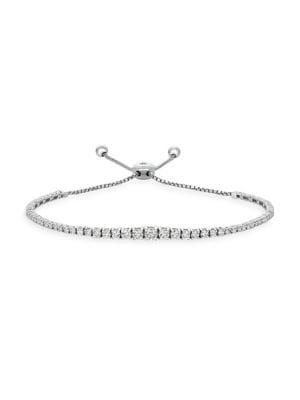 Morris & David 14k White Gold & 1.59 Tcw Diamond Adjustable Bracelet