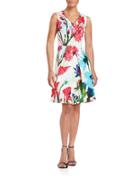 Ellen Tracy Floral Fit-and-flare Dress