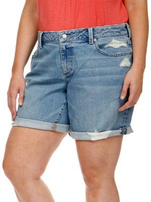 Lucky Brand Plus Georgia Roll-up Denim Shorts