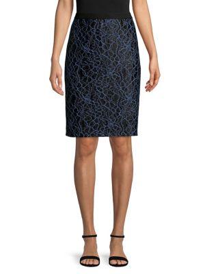 Imnyc Isaac Mizrahi Two-tone Lace Skirt