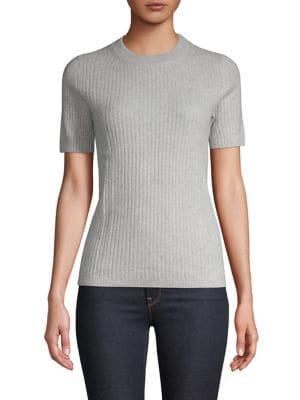 Lord & Taylor Ribbed Short-sleeve Cashmere Sweater