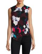 Lord & Taylor Petite Floral Mock-wrap Top