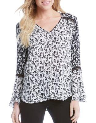 Karen Kane Floral Crepe Blouse