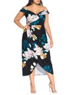 City Chic Plus Floral Midi Gown