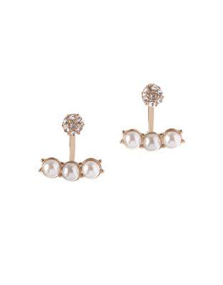 Bcbgeneration Pearl Perfect 5mm White Round Faux Pearl Front-back Earrings