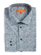 Tallia Orange Paisley Floral Button-down Cotton Dress Shirt
