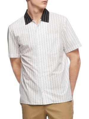 Calvin Klein Logo-print Short-sleeve Button-down Shirt