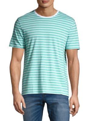 Black Brown Striped Crewneck T-shirt