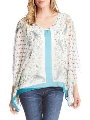 Karen Kane Border Hem Scarf Top