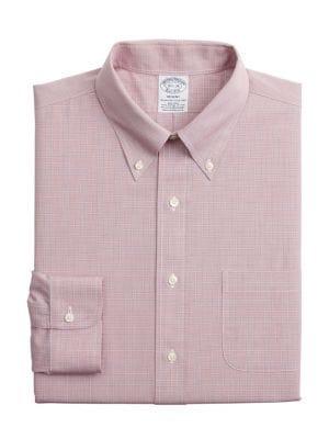 Brooks Brothers Checked Wrinkle-free Dress Shirt