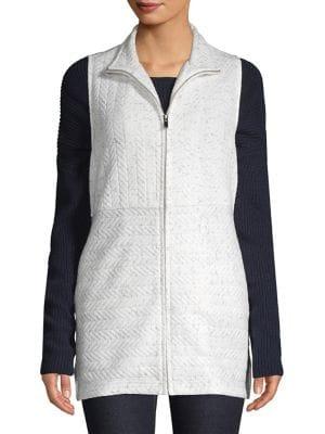 Jones New York Textured Full-zip Vest