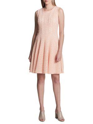 Calvin Klein Plus Perforated Fit-and-flare Dress