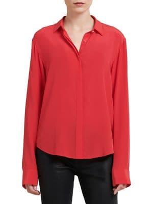 Donna Karan Silk Button Front Blouse