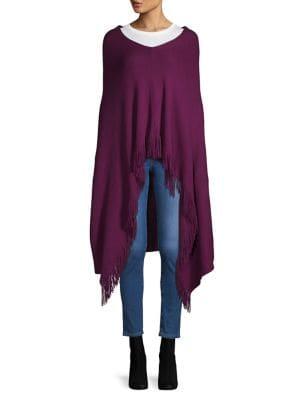 Echo Milk Fringed Poncho