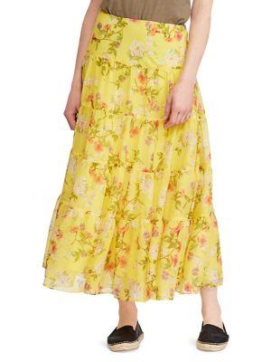 Lauren Ralph Lauren Floral Georgette Maxiskirt