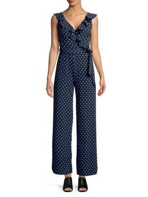 Design Lab Polka Dot Sleeveless Jumpsuit