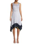 Donna Karan Printed Asymmetric Midi Dress