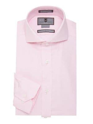Black Brown Dotted Spread Collar Button-down Shirt