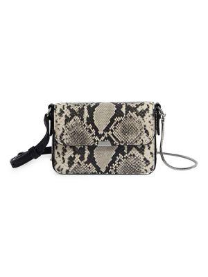 Allsaints Mini Flap Snake-print Leather Crossbody