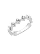 Lord & Taylor Sterling Silver & Diamond Multi Square Ring