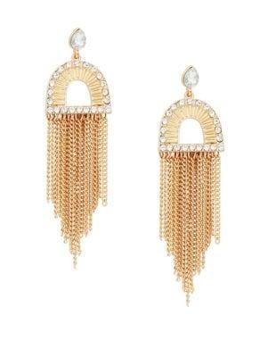 Design Lab Rhinestone Embellished Chain Drop Earrings