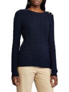 Lauren Ralph Lauren Button-trim Cable Sweater
