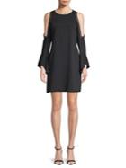 Laundry By Shelli Segal Cold Shoulder Crepe Dress