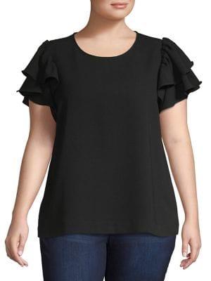 Rachel Rachel Roy Plus Classic Ruffle Top