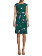 Eliza J Gathered Floral Sheath Dress