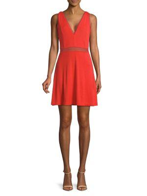 Free People V-neck Fit-&-flare Mini Dress