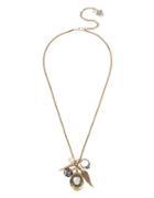 Betsey Johnson Throwback 7mm Faux Pearl Multi Charm Pendant Necklace