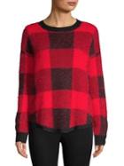 Design Lab Buffalo Plaid Fuzzy Pullover