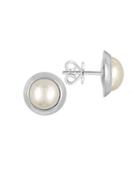 Majorica 8mm Mabe Pearl And Sterling Silver Stud Earrings