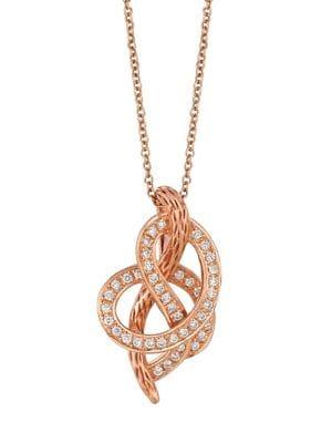 Le Vian Strawberry N' Vanilla Vanilla Diamonds & 14k Strawberry Gold Knots Pendant Necklace