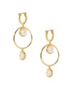 Vince Camuto Faux Pearl Orbital Gypsy Hoop Earrings