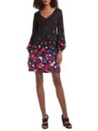 Trina Turk Winterluxe Bubbly Peasant Sleeve Graphic Shift Dress