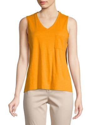 Lord & Taylor V-neck Slub Pocket Tank
