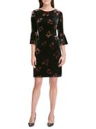 Tommy Hilfiger Collegiate Floral Bell-cuff Velvet Dress
