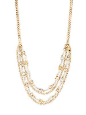Design Lab Sterling Silver Four-row Chain Necklace