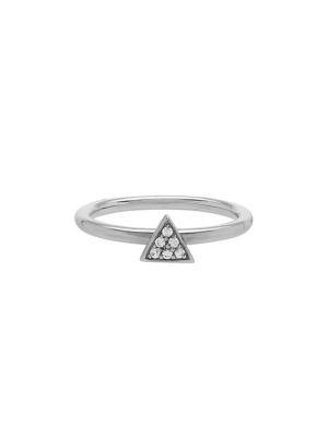 Lord & Taylor Diamond And Sterling Silver Triangle Band Ring