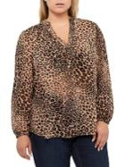 Addition Elle Michel Studio Plus Balloon-sleeve Pop-over Blouse