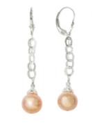 Effy Sterling Silver And Pink Freshwater Pearl Drop Earrings