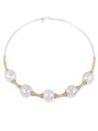 Robert Lee Morris Soho Two-tone Wire-wrapped Collar Necklace
