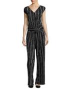 Vince Camuto Striped Ribbed Jumpsuit