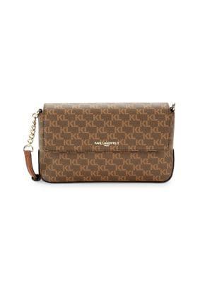 Karl Lagerfeld Paris Iris Monogram Flap Crossbody