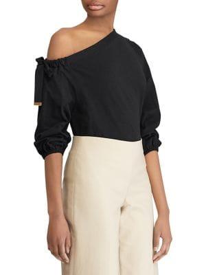 Lauren Ralph Lauren One-shoulder Tied Top