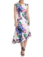 Donna Karan Floral Asymmetric Fit-&-flare Dress